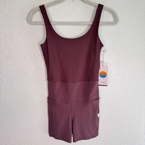 Vuori Pants - Vuori Studio One Piece Womens XS Ribbed Romper Run Gym Chestnut Extra Small NEW